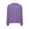 thumbnail image 5 of HAiming Women's Fleece Sweatshirts Winter Warm Solid Color Pullover Tops Fashion Round Neck Loose Basic Blouse Clothes, 5 of 7