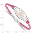 thumbnail image 2 of Sterling Silver Bracelet Greek Delta Zeta 33 mm 7 in LogoArt Sorority Symbol Color Enamel Leather with Extender, 2 of 2