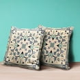 thumbnail image 5 of 26" x 26" Beige Blown Seam Paisley Indoor Outdoor Throw Pillow, 5 of 5