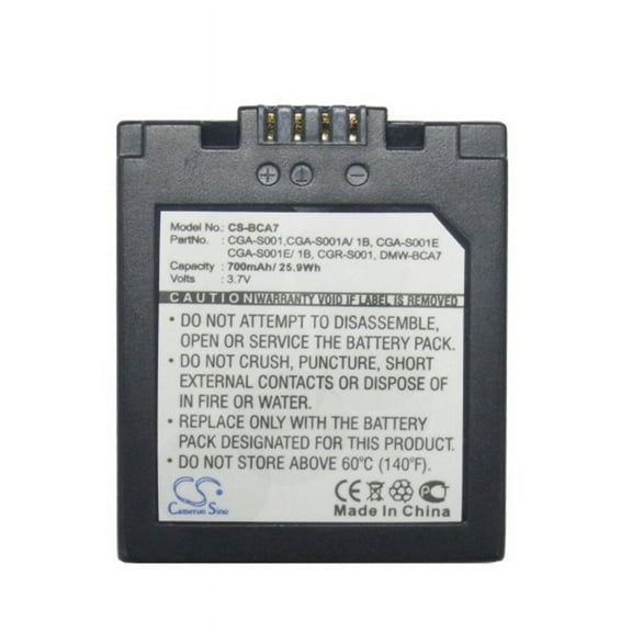 700mAh CGA-S001E CGA-S001A/1B CGR-S001 DMW-BCA7 CGA-S001 CGA-S001E/1B Battery for Panasonic Lumix DMC-F1E-S Lumix DMC-FX1GC-R Lu
