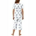 thumbnail image 4 of Wancir Women Pajama Sets Two-Piece Nightwear Short Sleeve Sleepwear 1/4 Button Down Pj Lounge Sets with Long Pants, 4 of 6
