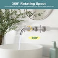 thumbnail image 3 of Wowow 2 Handle Wall Mount Bathroom Faucet and Rough-in Valve Included, 3 of 8