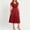 Red, variant on Women's Plus Size V Neck Short Sleeve Midi Dress, High Waist Flared A-Line Solid Vintage Swing formal Dress Purple XL(XL)
