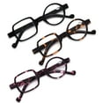 thumbnail image 3 of 3 Pairs of Womens Mens Square Round Reading Glasses 3.5, Designer Spring Hinge Readers +3.50, 3 of 3