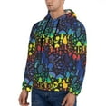 thumbnail image 3 of Kdxio Magical Mushrooms and Flowers Print Mens Casual Hooded Collar Drawstring Hoodies Pullover Sweatshirts Casual Long Sleeve Shirts-Medium, 3 of 7