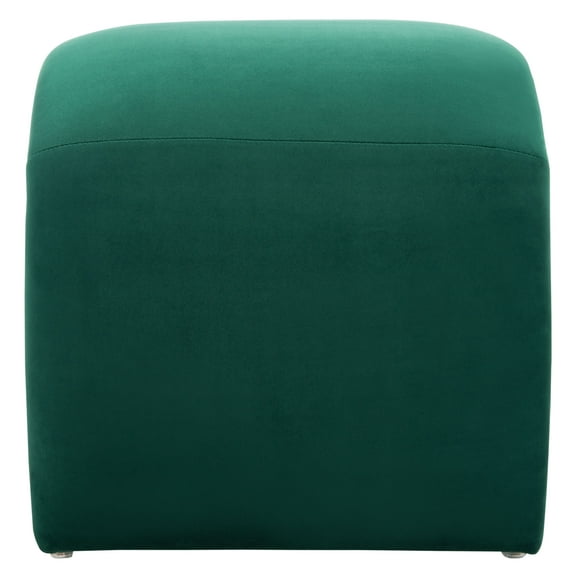 SAFAVIEH Kibo Modern Style n Shape Ottoman, Emerald ( 20.1 in. W x 18.3 in. D x 18.5 in. H)