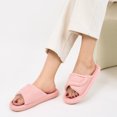 thumbnail image 6 of Ecetana Open Toe House Slippers for Women Memory Foam Bedroom Slippers Cozy Indoor House Shoes, 6 of 7