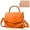 Orange, variant on LZLINGMEI Small Crossbody Bags for Women Girls Trendy Top Handle Satchel Purses with Detachable Acrylic Chain