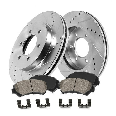 Callahan Brake Parts Brake Kit for Nissan TITAN XD 2016-2024 Front Drilled and Slotted Brake Rotors with Ceramic Brake Pads EBYK042093