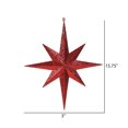 thumbnail image 2 of Vickerman 15.75" Red Iridescent Glitter Bethlehem Star Christmas Ornament, 2 of 2