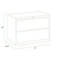 thumbnail image 4 of Hirsh 42 Inch Wide 2 Drawer Metal Lateral File Cabinet for Home and Office, Holds Letter, Legal and A4 Hanging Folders, White, 4 of 4