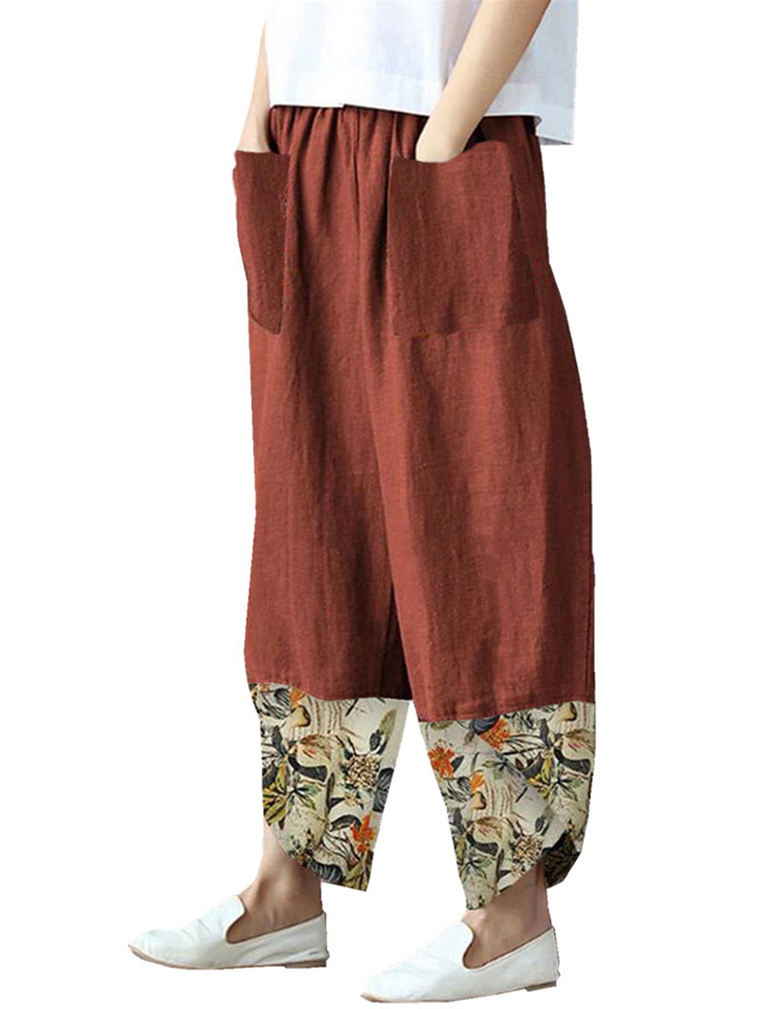 UPAIRC Womens Summer Harems Pants Wide Leg Trousers Casual Yoga Bottoms