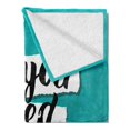 thumbnail image 2 of All You Need Is Love Soft Flannel Fleece Blanket, Creative Graphic Design with Brush Fonts Inspirational Words, Cozy Plush for Indoor and Outdoor Use, 60" x 80", Teal Black and White, by Ambesonne, 2 of 5