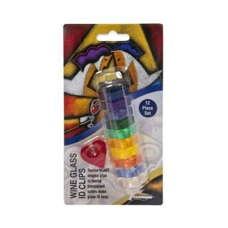 - Heart Shaped Wine Glass Markers - 12 Pieces, 12 Heart shaped clips in 12 translucent colors make glass ID easy By Franmara