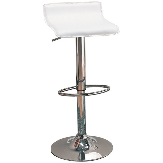 Bowery Hill Faux Leather Adjustable Backless Bar Stool in White