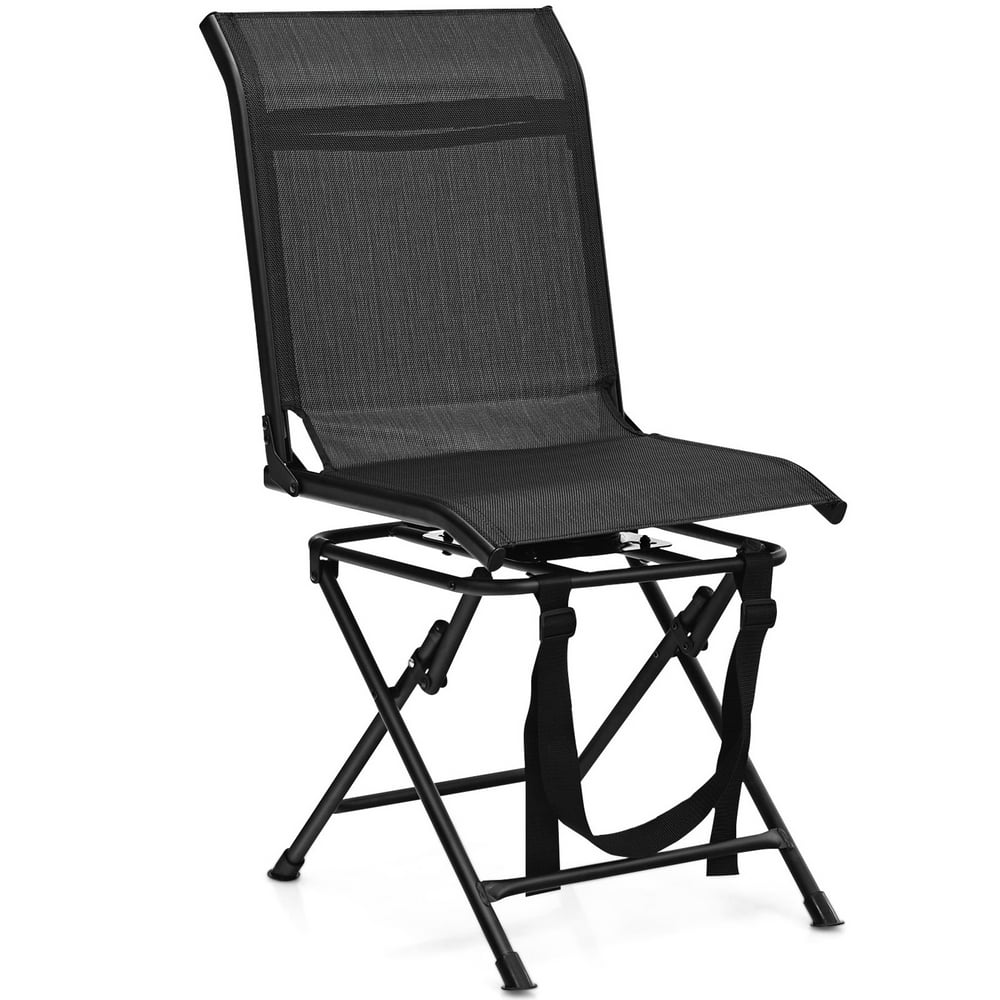 Gymax Folding 360° Silent Swivel Hunting Chair Blind Chair Allweather