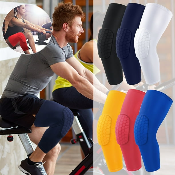 Rodilleras de panal - Protección deportiva de rodilla con protector rotuliano para baloncesto, fútbol americano, ciclismo y voleibol - Licra de alta densidad, ajuste antideslizante