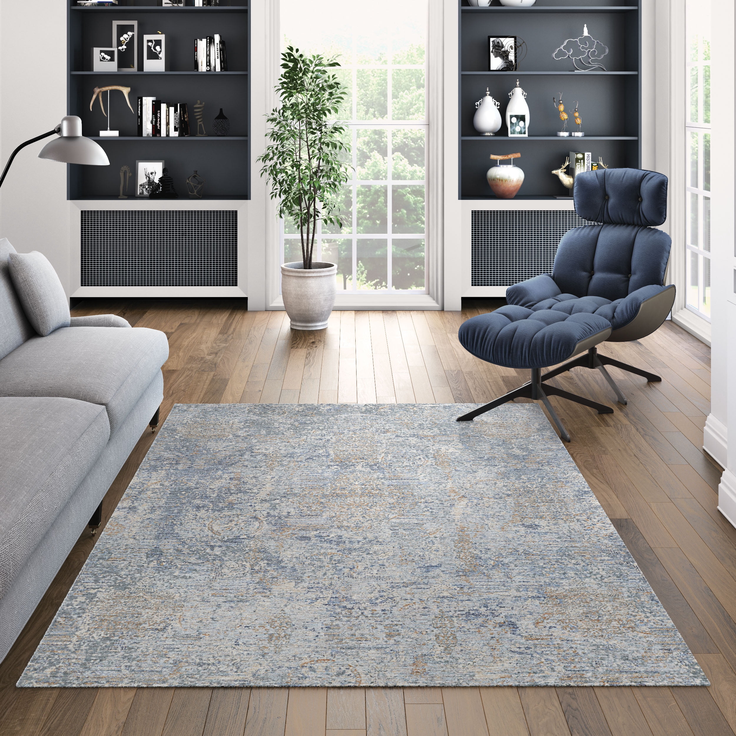 Couristan Couture Bordado Area Rug, 2'2" x 8'11" Runner, Light Grey-Multicolor