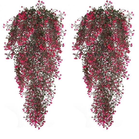 HCTSHG Hanging Fake Plants Faux Ferns Ivy Willow Vine Leaves Wall Greenery Artificial Vine UV Resistant Plastic Home Garden Wedding Party Indoor Outdoor Decorations