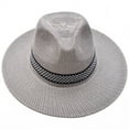thumbnail image 1 of Gupgi Men Straw Hats Sun Protection Beach Cap Summer Wide Brim Panama Hat, 1 of 3
