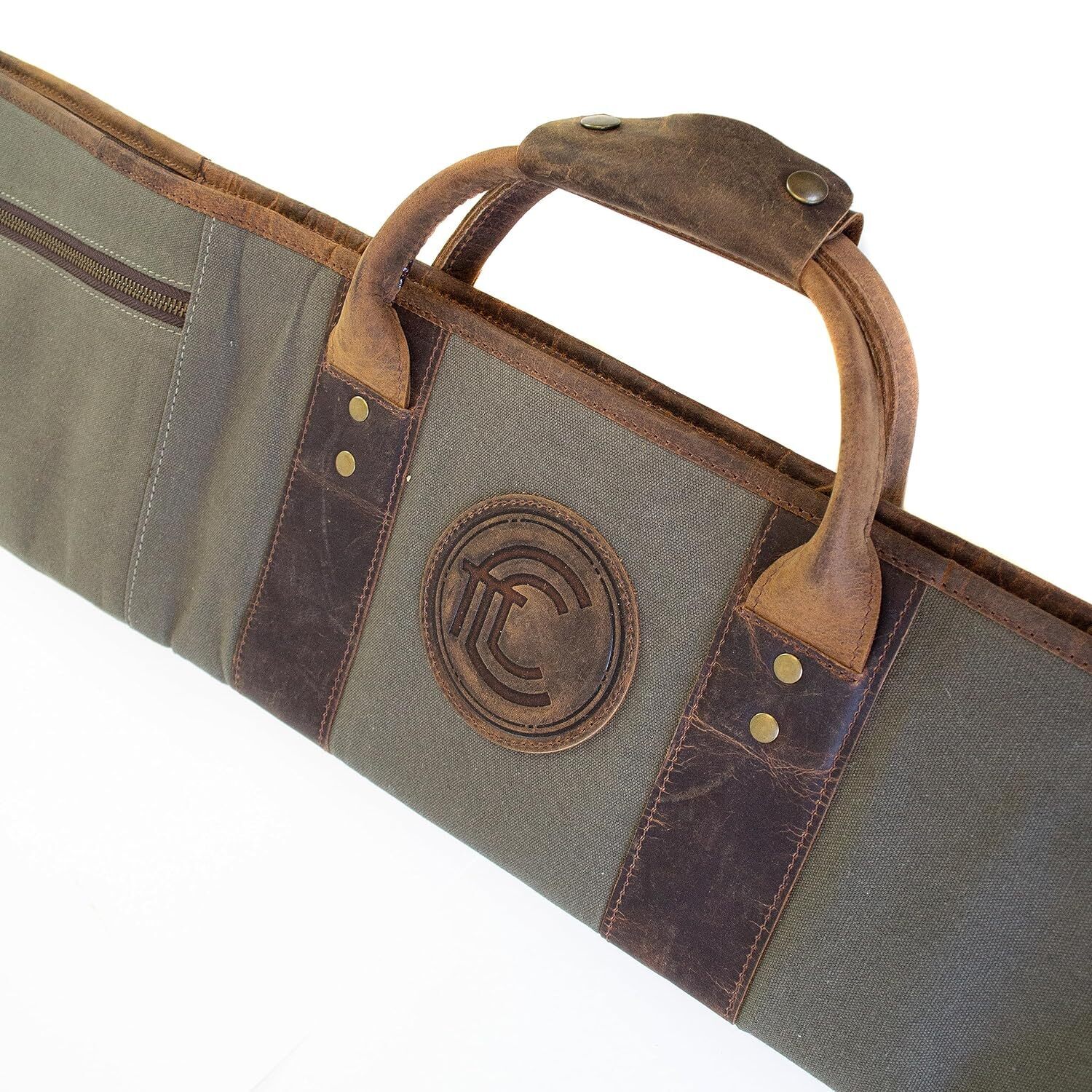 Shotgun Case for Travel & Storage - Buffalo Leather & Canvas Gun Bag