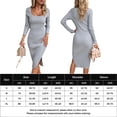 thumbnail image 2 of Vestido Vestido de manga larga para mujer Vestido de suéter ajustado con jersey de punto informal (Gris M) Kuymtek Gris T M para Mujer, 2 of 7