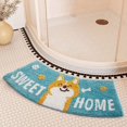 thumbnail image 1 of cueiha Corner Bath Mat Non-Slip Absorbent Fluffy Soft And Comfortable Washable Quadrant Rounded Shower Mat，Scalloped Bath Mat, 1 of 6