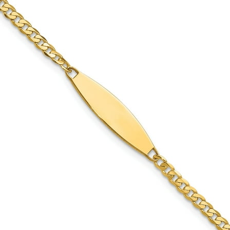 14K Yellow Gold Curb Link Id Bracelet (Width 5.5) (Length 8) - Jbsp