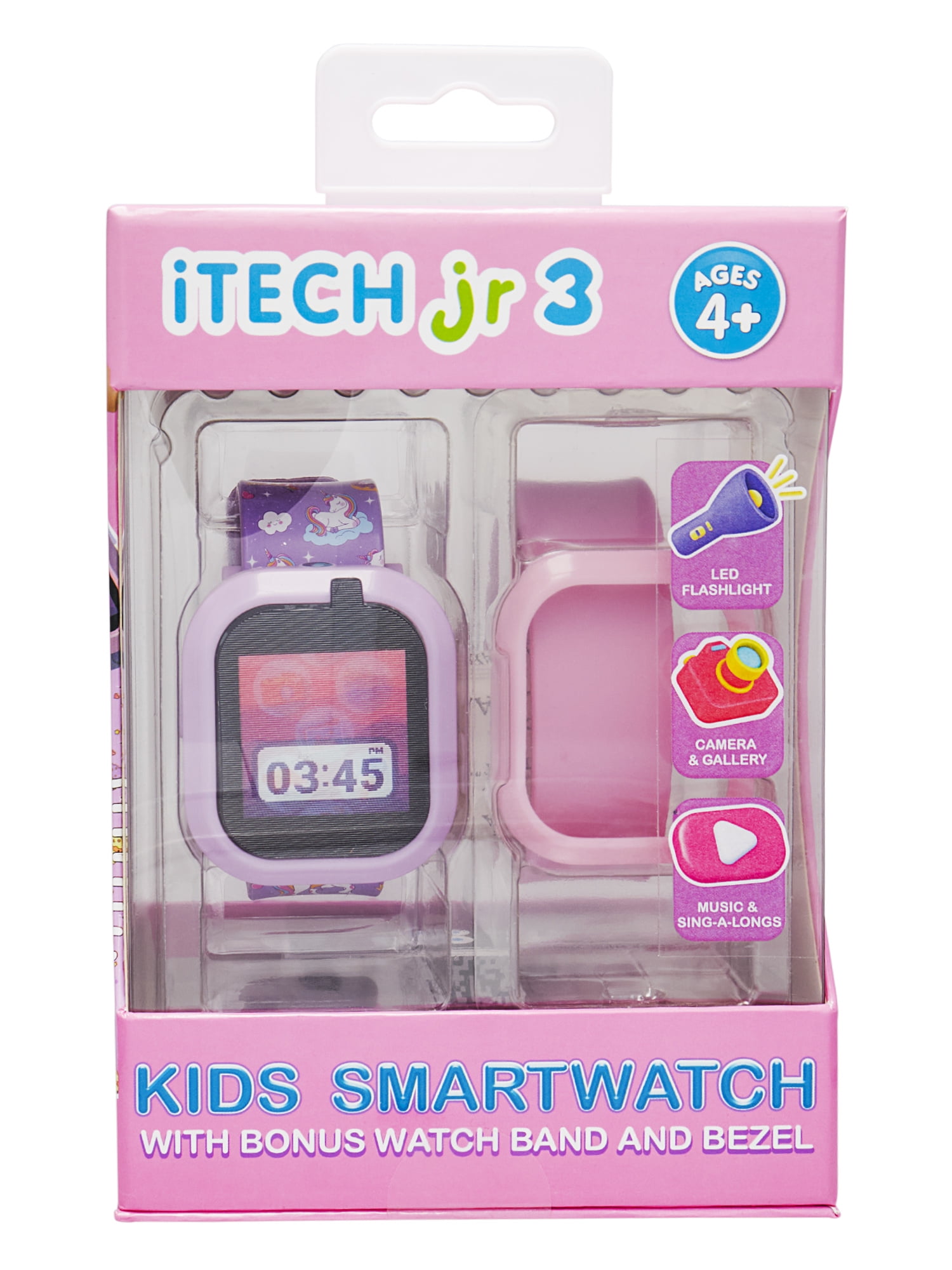 Itech Junior Kids Girls Unicorn Bluetooth Enabled Smartwatch with Interchangeable Straps and Bezels