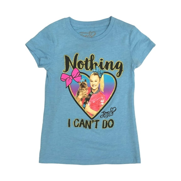 Jojo Siwa Girls Blue Sparkle Nothing I Can't Do T-Shirt Tee Shirt Small 6-6X