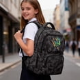 thumbnail image 6 of FKELYI Black Dinosaur Print 17 Inch School Bookbag for Kids Backpack Spacious Schoolbag for Elementary Student Casual Daypack Travel Knapsack for Hiking Camping, 6 of 7