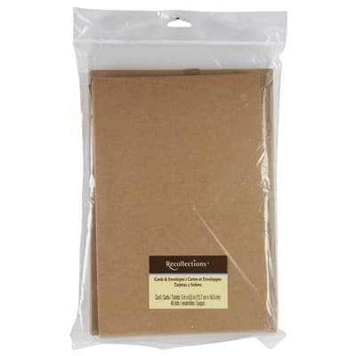 12 Packs: 40 ct. (480 total) 5" x 6.5" Kraft Cards & Envelopes by Recollections