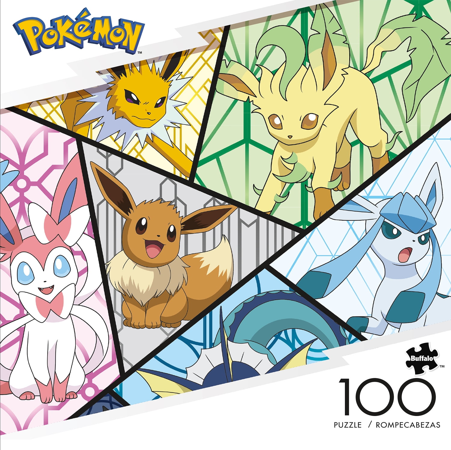 Buffalo Games Pokemon Eevee Montage 100-Piece 15 x 11-Inch Interlocking Jigsaw Puzzle in Plastic Ball for Children Ages 6+