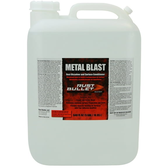 Rust Bullet - Metal Blast Metal Cleaner Rust Dissolver and Rust Remover - 5 Gallon Pail