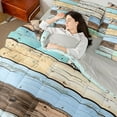 thumbnail image 4 of Manfei Western Lodge Cabin Bedding Comforter Set 7pcs, Rustic Lake House King Bedding Sets, Vintage Fashion Reversible Bed Sheets, Breathable Home Decor, 4 of 7