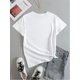 thumbnail image 3 of [Letter Print] Women's Casual Crew Neck T-Shirt | Regular Fit | Everyday Top | Spring/Summer/Fall, 3 of 4