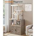 thumbnail image 6 of HOOBRO Cat Tree with Litter Box Enclosure, Tall Cat Tower for Indoor Cats, All-in-One Modern Cat Condo, Hidden Litter Box Enclosure Furniture, with Cat House, Sisal Posts, Greige and White BG51MZ03, 6 of 8