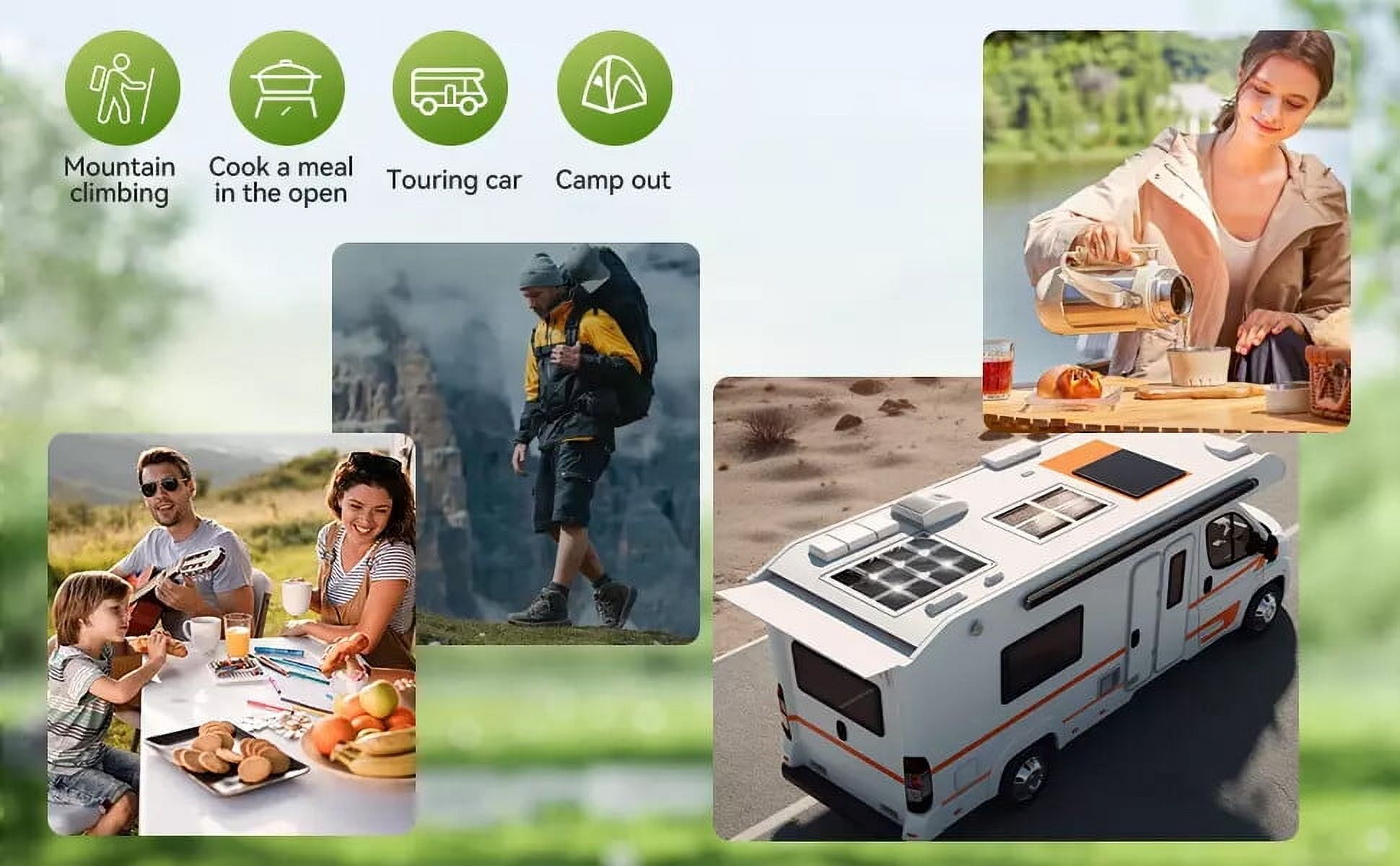 400W Portable Solar Panel Foldable for Power Station RV Camp Car /W Carry Case