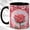 Black, variant on Pink Rose Blossom Accent Mug, 11oz Ceramic Coffee Cup for Rose Lovers
