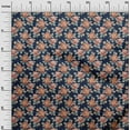 thumbnail image 3 of oneOone Viscose Jersey Blue Fabric Florals Sewing Material Print Fabric By The Yard 60 Inch Wide, 3 of 4