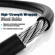 361° Bike Lock Cable, 4ft High-Strength Anti-Theft Bicycle Steel Cable Key Lock with Mounting Bracket, Waterproof Zinc Alloy Cylinder & PVC Coating for Road Mountain Bikes