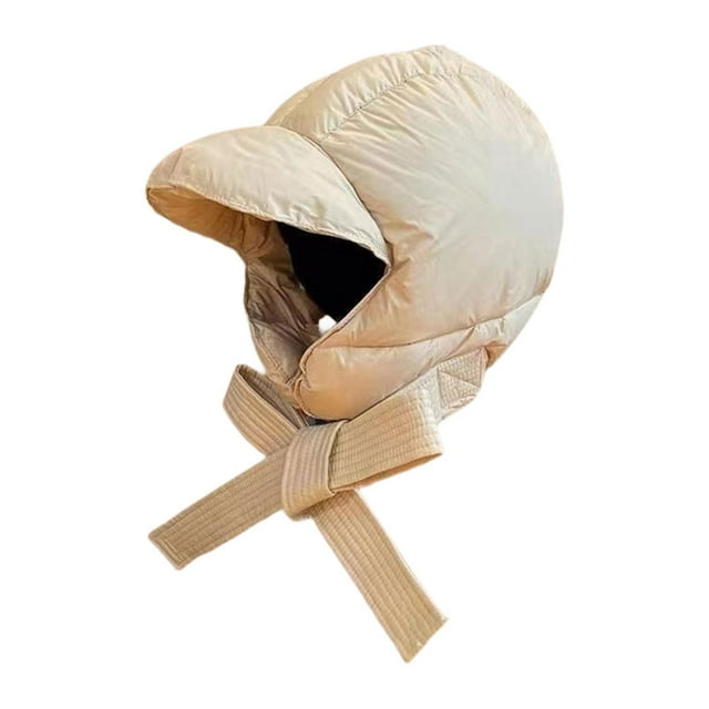 Gorro de invierno con protección auditiva gruesa y orejeras. Gorra de béisbol. Beige