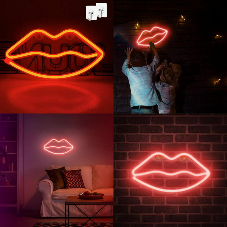 Neon Lips Light  Multi-colored LED Neon Light Art for Sale