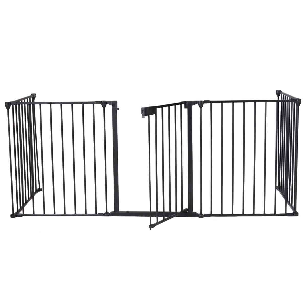 Topbuy Fireplace Fence Metal Fire Gate Baby Pet Safety Fence Hearth