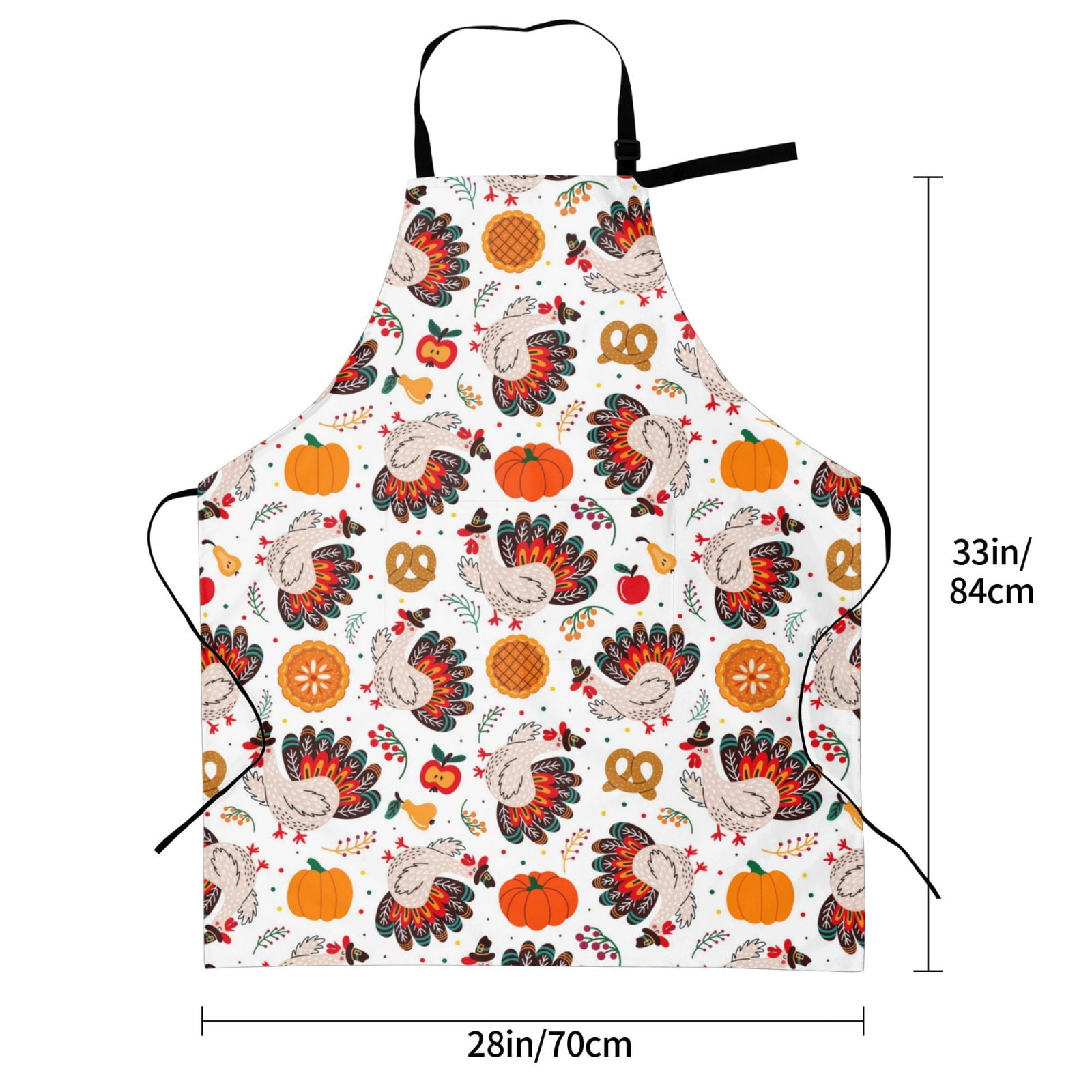 Kdxio Turkey And Thanksgiving2 Apron with Pockets Adjustable Kitchen Aprons for Men Women Waterproof Aprons for Cooking,Drawing,Crafting, Baking Household Cleaning