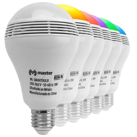 foco led rgb bocina bluetooth controlremoto 8w mlsmartbulb master master mlsmartbulb