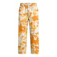 thumbnail image 6 of Men's Camo Cargo Pants Casual Elastic Drawstring Waist wide Leg Pants Lightweight Outdoor Hiking Relaxed Fit trousers with Multi Pockets Yellow S, 6 of 7