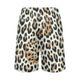 thumbnail image 3 of joogoo Mens Swim Trunks Leopard Brown Beach Shorts Drawstring Elastic Waist Swimwear Bathing Suits L, 3 of 7