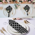 thumbnail image 2 of Black Morocco Cloth Napkins, Boho Modern Minimalist Abstract Geometric Washable and Reusable Dinner Napkins Set of 4, Table Napkin for Kitchen Party Birthday Wedding Hotel Housewarming 20"x20", 2 of 8