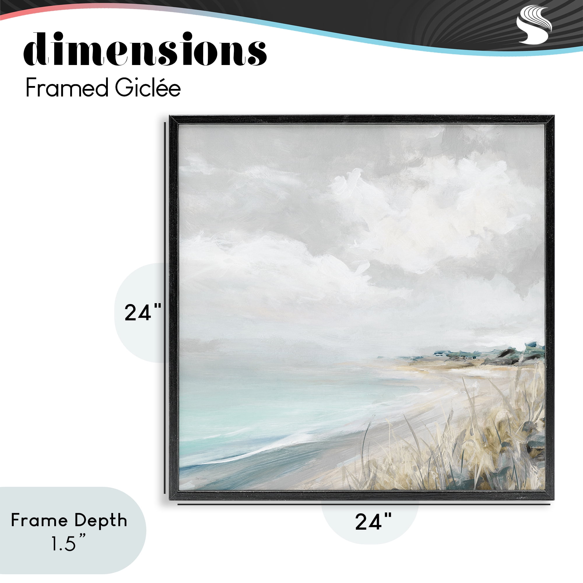 Stupell Industries Coastal Morning By The Dunes Black Framed Giclee Art, design by Carol Robinson